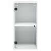vidaXL Стенен шкаф със стъклени врати, бял, 35x37x68,5 см