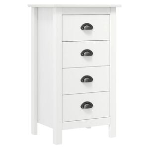 vidaXL Сайдборд Hill бял 46x35x80 см борово дърво масив