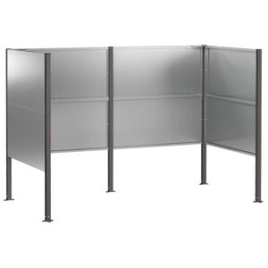 vidaXL Екран за контейнер за отпадъци 167 x 85 x 113 см Сребристо
