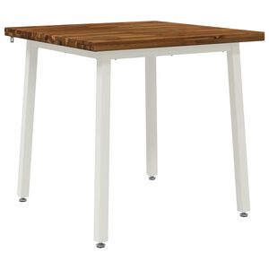 vidaXL 60 x 55 x 75 см Солидно акациево дърво Естествено и бяло