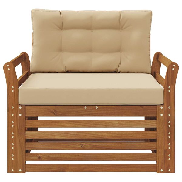 vidaXL Комплект дивани за открито Солидно акациево дърво и полиестер