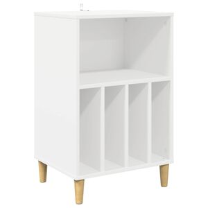 vidaXL Стойка за грамофон Бяло 47 x 39,5 x 74,5 см Инженерна дървесина