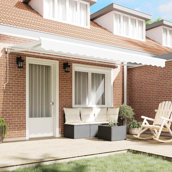 vidaXL Сгъваем навес Бяло 400 x 200 cm Полиестер и метал