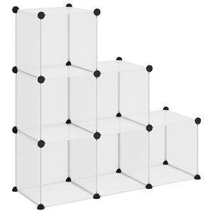 vidaXL Органайзер с кубични отделения, 6 куба, прозрачен, PP