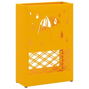 vidaXL Стойка за дъждовен чадър Горчично жълто 28 x 12 x 41 см Стомана