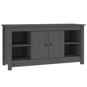 vidaXL ТВ шкаф, сив, 103x36,5x52 см, бор масив