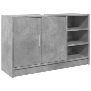 vidaXL Долен шкаф за мивка, бетонно сив, 90x29x55 см, инженерно дърво