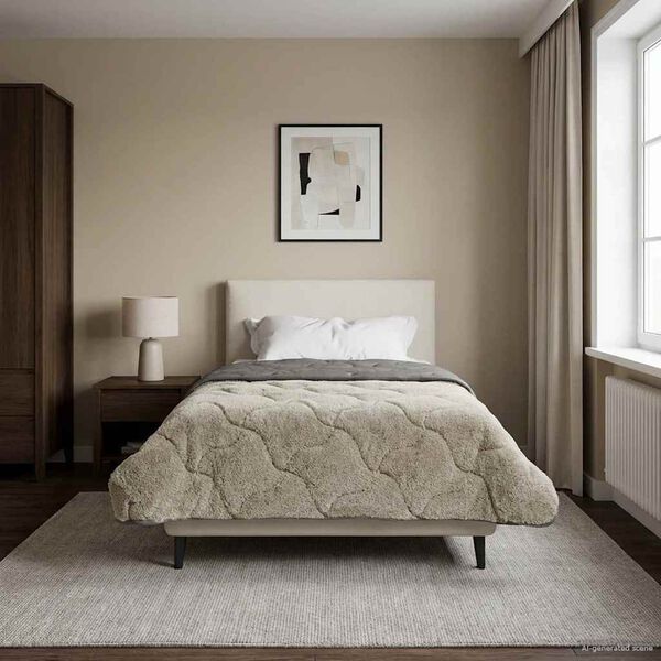 vidaXL Пълно годишно юрганче Патичено Светлосиво 135 x 200 cm