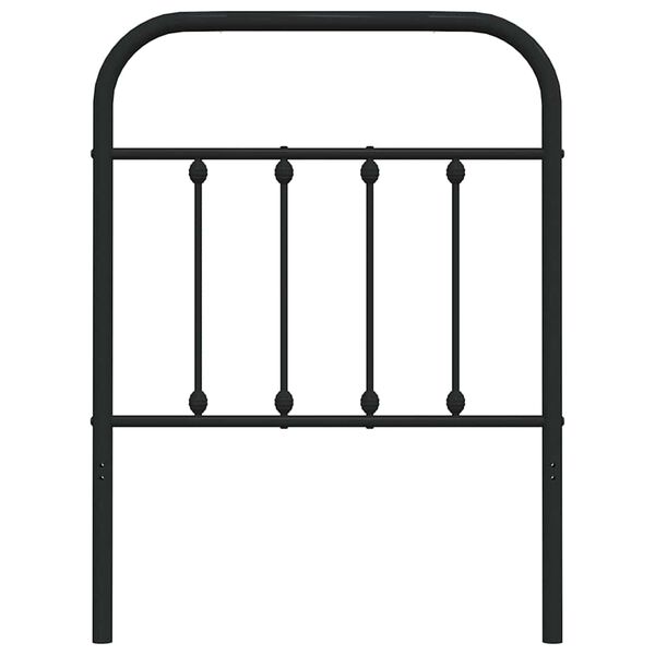 vidaXL Метална табла за глава, черна, 75 см