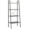 vidaXL Стояща етажерка стълба 4 рафта черно 56x35x140 см