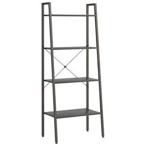 vidaXL Стояща етажерка стълба 4 рафта черно 56x35x140 см