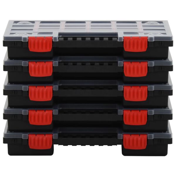 vidaXL Асортиментни кутии, 5 бр, 34,5x25x5 см, полипропилен