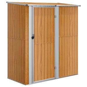 vidaXL Градинска барака 180,5x97x209,5 см, поцинкована стомана, дървен вид