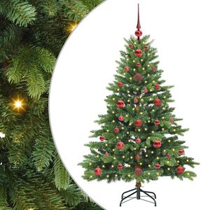 vidaXL С изкуствено коледно дърво с поставка Зелен 120 cm PE и PVC