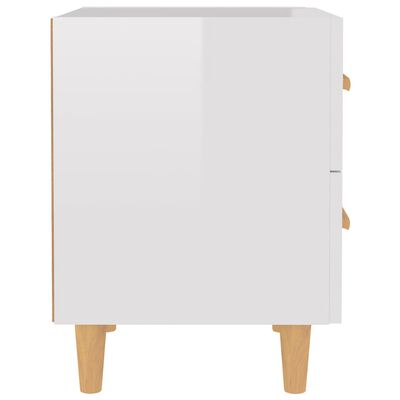 vidaXL Нощни шкафчета, 2 бр, бял гланц, 40x35x47,5 см