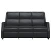 vidaXL 3-местен масажен реклайнер, черно, изкуствена кожа