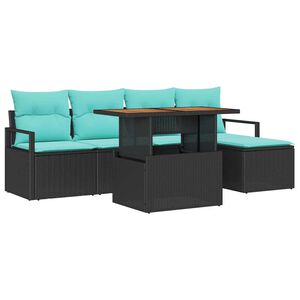 vidaXL Комплект за хранене в градината 6 pcs Черен и Синьозелен