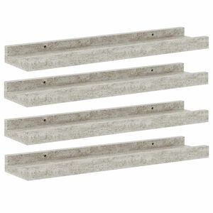 vidaXL Стенни рафтове, 4 бр, бетонно сиви, 40x9x3 см