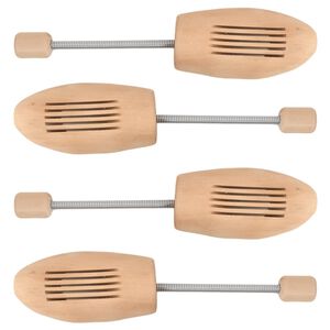 vidaXL Калъпи за обувки, 2 чифта, EU 35-38, дърво масив лотос