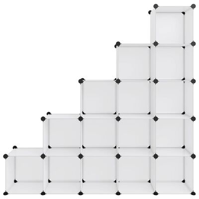 vidaXL Органайзер с кубични отделения, 15 куба, прозрачен, PP