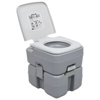 vidaXL Преносима тоалетна за къмпинг, сива, 20 + 10 л