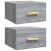 vidaXL Нощни шкафчета за стенен монтаж, 2 бр, сив сонома, 35x35x20 см