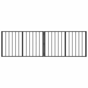 vidaXL Врата за кучета 2 бр. Черно 100 x 60 cm Поцинкована стомана