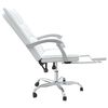 vidaXL Наклоняем офис стол, бял, изкуствена кожа