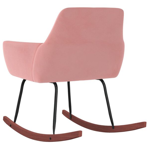 vidaXL Люлеещ стол, розов, кадифе