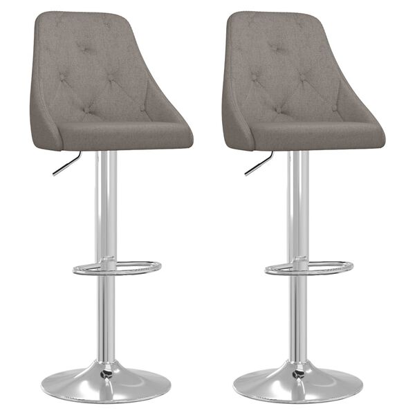 vidaXL Бар табуретки, 2 бр, тъмносиви, текстил