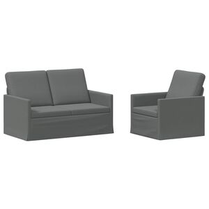 vidaXL Комплект дивани 2 pcs Тъмносиво Текстил