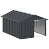 vidaXL Кучешка къща антрацит 116,5x153x81,5 см поцинкована стомана