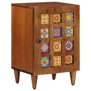 vidaXL Шкаф за баня със съхранение с врата Орех 38 x 33 x 58 см