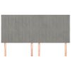 vidaXL Табла за легло, светло сива, 200x5x118/128 см, кадифе