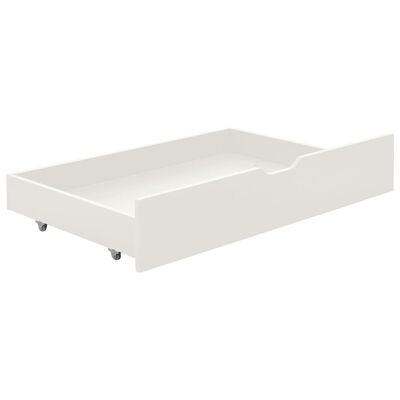 vidaXL Рамка за легло с 2 чекмеджета, бяла, бор масив, 90х200 см