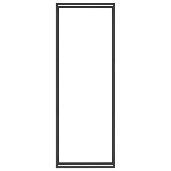 vidaXL Стойка за дърва за огрев, матово черна, 80x28x222 см, стомана