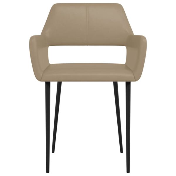 vidaXL Трапезни столове, 2 бр, капучино, изкуствена кожа