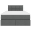 vidaXL Легло с място за съхранение и LED Тъмен сив 120 x 200 cm