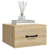 vidaXL Нощно шкафче за стенен монтаж, сонома дъб, 35x35x20 см