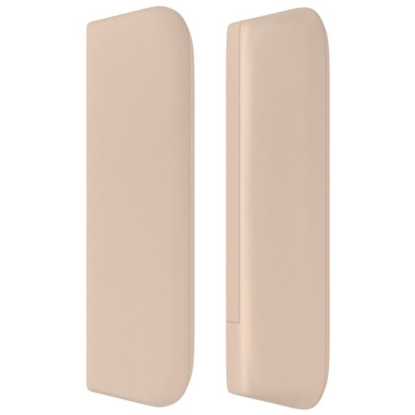 vidaXL Горна табла за легло, капучино,183x16x78/88 см, изкуствена кожа