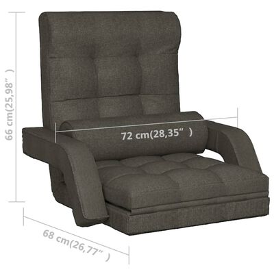 vidaXL Сгъваем подов стол с функция легло, тъмносив, текстил