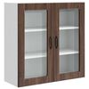 vidaXL Стенен стъклен шкаф PORTO Кафяв дъб 80 x 31 x 80 см