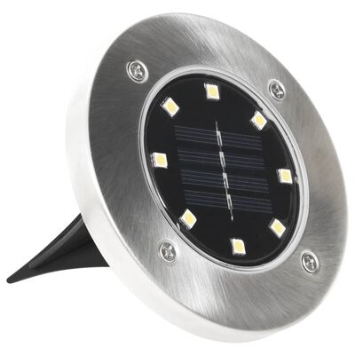 vidaXL Соларни земни лампи, 8 бр, LED светлина, топло бели