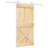 vidaXL Преплъзваща се врата Естествено и бяло 95 x 210 cm