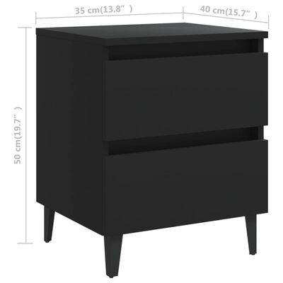 vidaXL Нощни шкафчета, 2 бр, черни, 40x35x50 см, ПДЧ