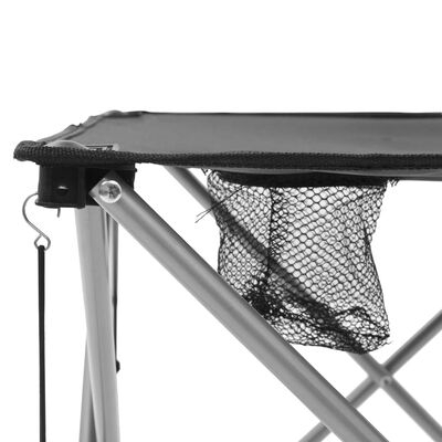 vidaXL Комплект маса и столове за къмпинг, 3 части, сив