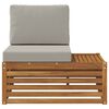 vidaXL Външен край на диван с възглавница Естествен 91 x 63 x 73 см