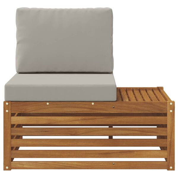 vidaXL Външен край на диван с възглавница Естествен 91 x 63 x 73 см