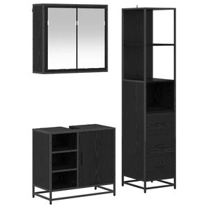 vidaXL Комплект мебели за баня 3 бр. Черния дъб 65 x 33 x 60 см