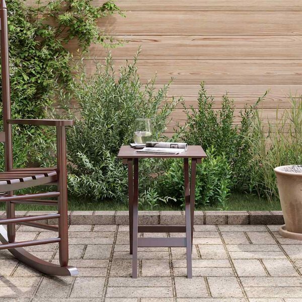 vidaXL Странична масичка, сгъваема, кафява, масивна топола